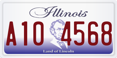 IL license plate A104568