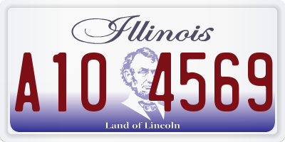 IL license plate A104569