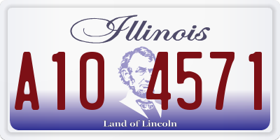IL license plate A104571