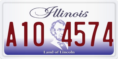 IL license plate A104574