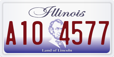 IL license plate A104577