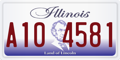 IL license plate A104581