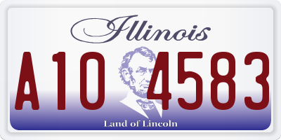 IL license plate A104583