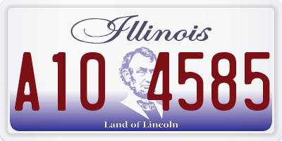 IL license plate A104585