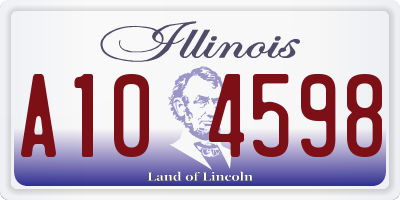 IL license plate A104598