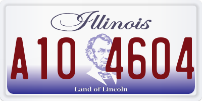 IL license plate A104604