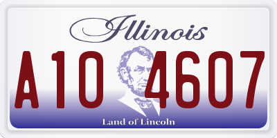 IL license plate A104607