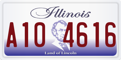 IL license plate A104616