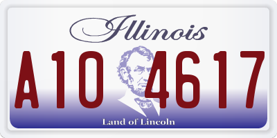 IL license plate A104617