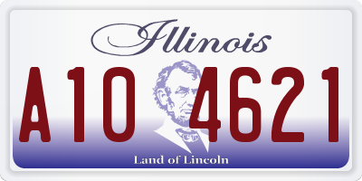 IL license plate A104621