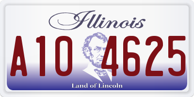 IL license plate A104625