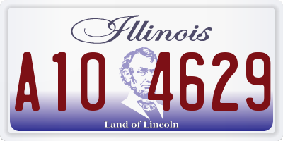 IL license plate A104629