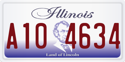 IL license plate A104634