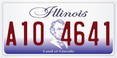 IL license plate A104641