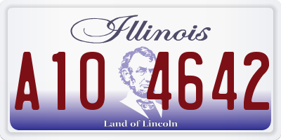IL license plate A104642