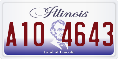 IL license plate A104643