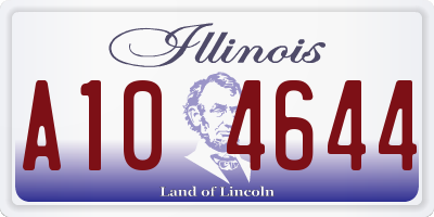 IL license plate A104644