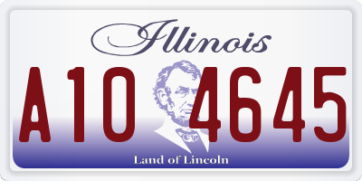 IL license plate A104645