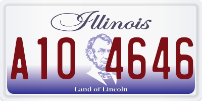 IL license plate A104646
