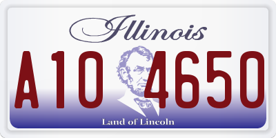 IL license plate A104650