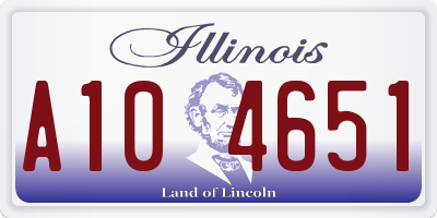 IL license plate A104651