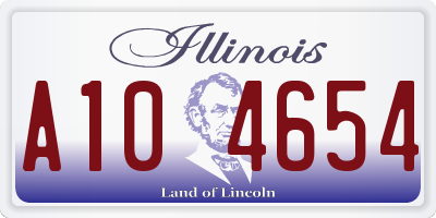 IL license plate A104654