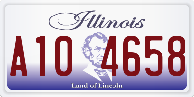 IL license plate A104658