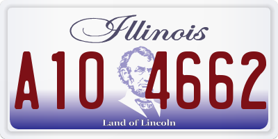 IL license plate A104662