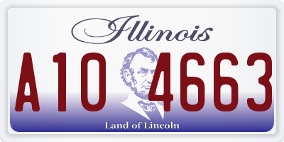 IL license plate A104663