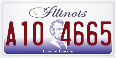 IL license plate A104665