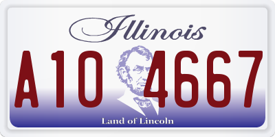 IL license plate A104667