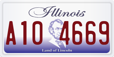 IL license plate A104669