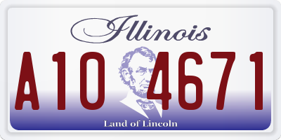 IL license plate A104671