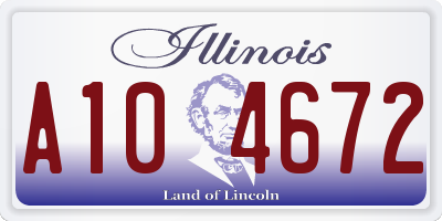IL license plate A104672