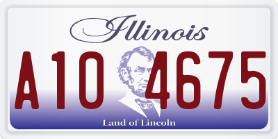 IL license plate A104675