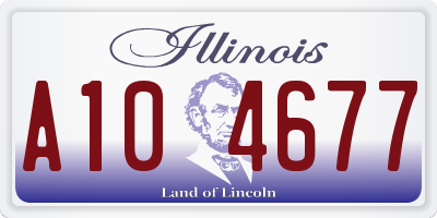 IL license plate A104677