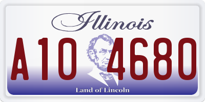 IL license plate A104680