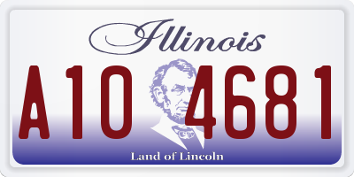 IL license plate A104681