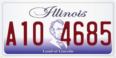 IL license plate A104685