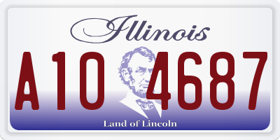 IL license plate A104687