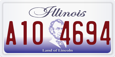 IL license plate A104694