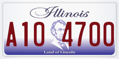 IL license plate A104700