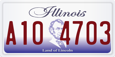 IL license plate A104703