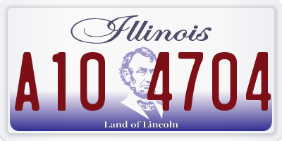IL license plate A104704
