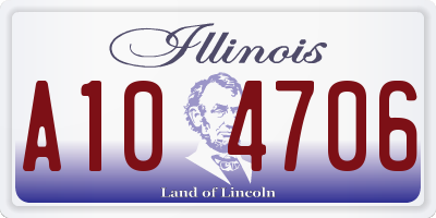 IL license plate A104706