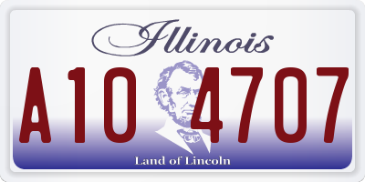 IL license plate A104707