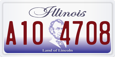 IL license plate A104708