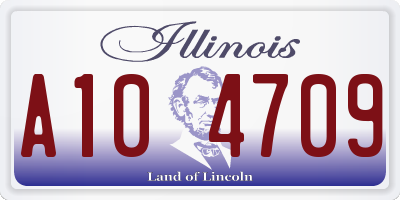 IL license plate A104709