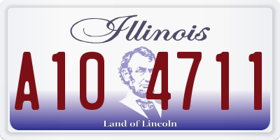 IL license plate A104711