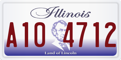 IL license plate A104712